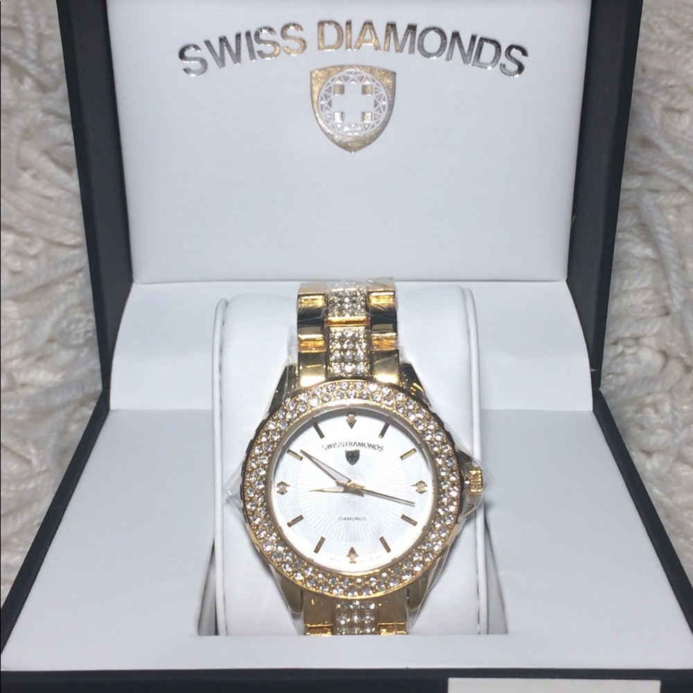 NEW! Women’s Swiss Diamonds Genuine Diamond Watch